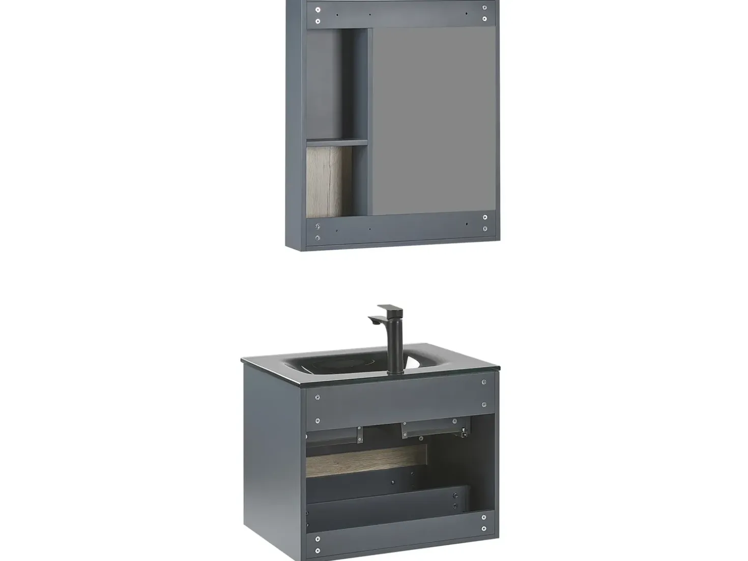 Set di mobili da bagno TERUEL Grigio