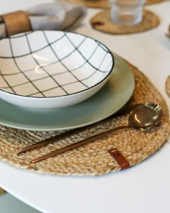Set di tovagliette e sottobicchieri BUSHYLARK Iuta Naturale