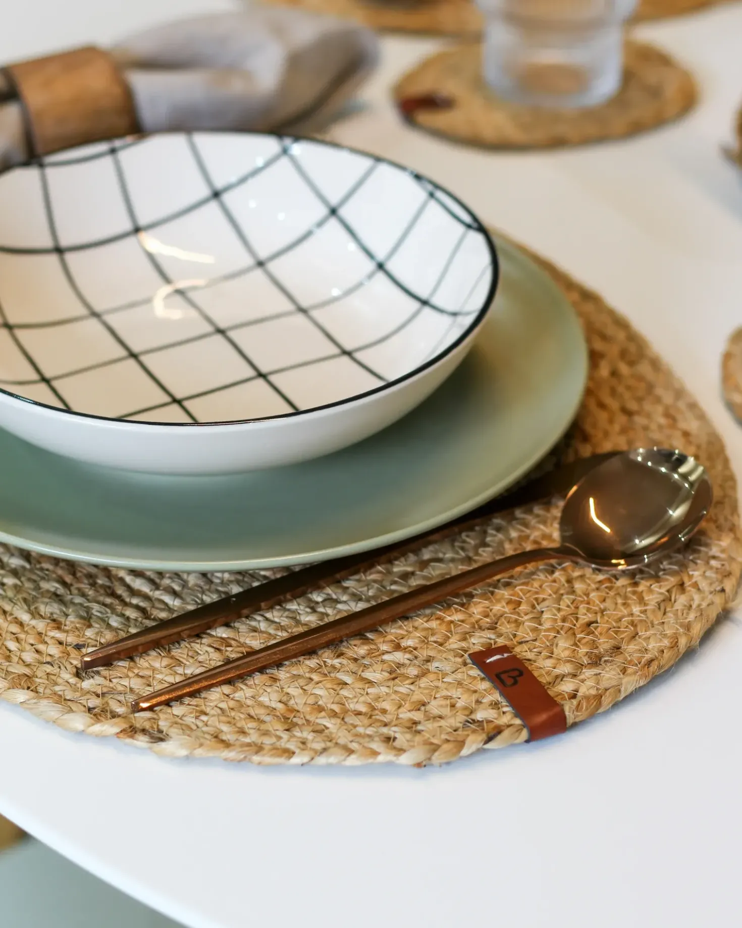 Set di tovagliette e sottobicchieri BUSHYLARK Iuta Naturale