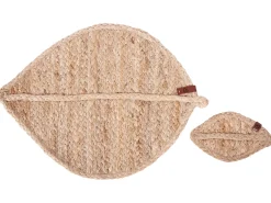 Set di tovagliette e sottobicchieri PEPPERLEAF Iuta Naturale
