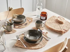 Set di tovagliette e sottobicchieri PEPPERLEAF Iuta Naturale