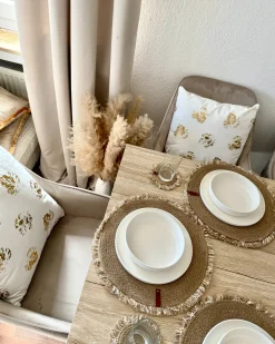 Set di tovagliette e sottobicchieri RIBBERY Iuta Naturale