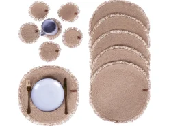 Set di tovagliette e sottobicchieri RIBBERY Iuta Naturale