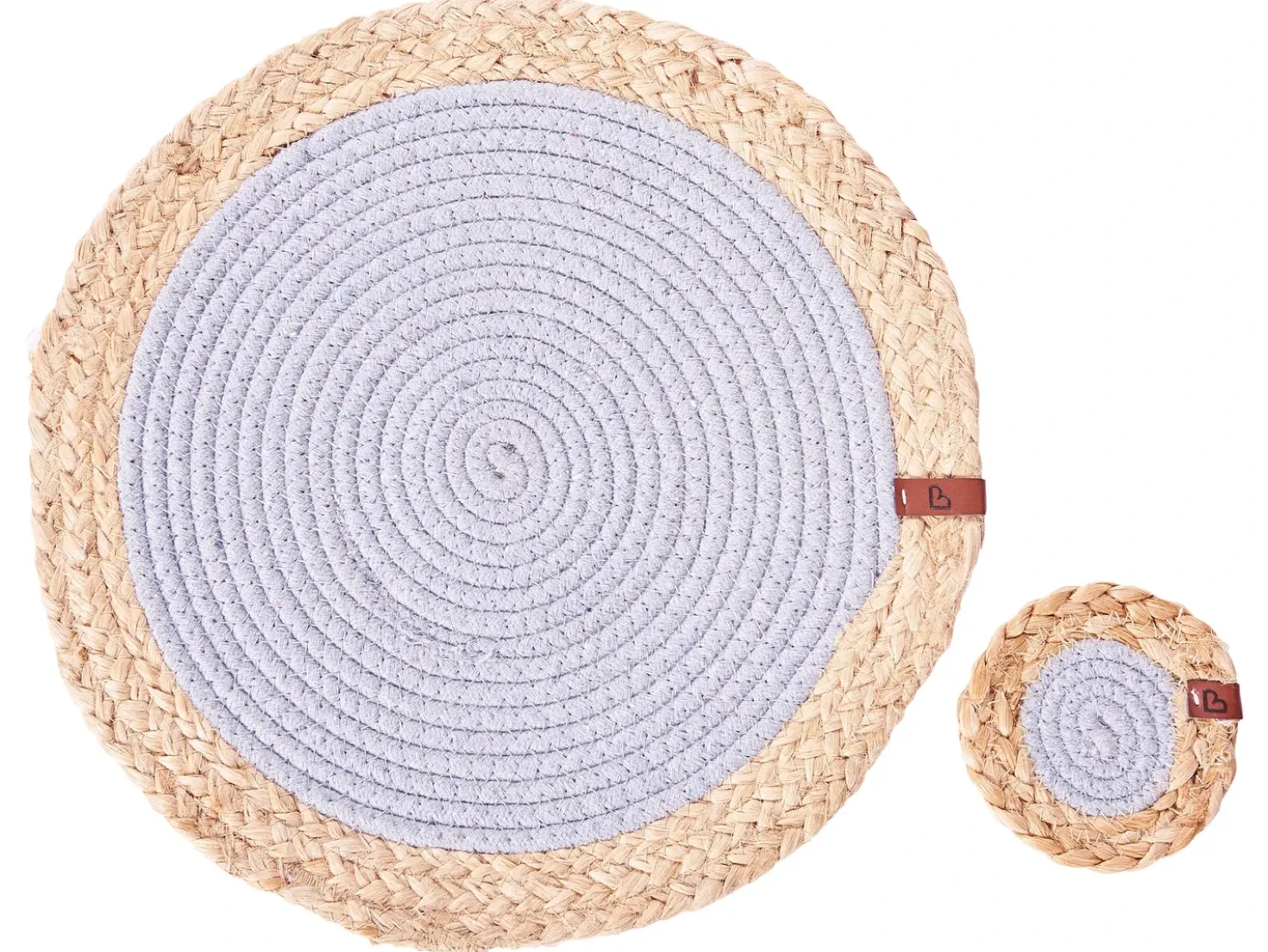 Set di tovagliette e sottobicchieri ROSELLA Iuta Cotone Grigio