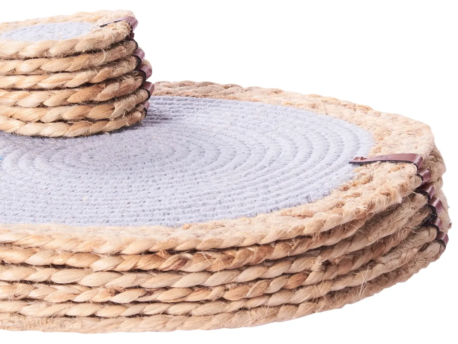 Set di tovagliette e sottobicchieri ROSELLA Iuta Cotone Grigio