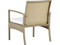 Set divani con tavolino MARSALA Rattan sintetico (PE) Marrone chiaro