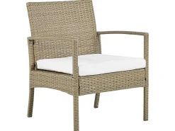 Set divani con tavolino MARSALA Rattan sintetico (PE) Marrone chiaro