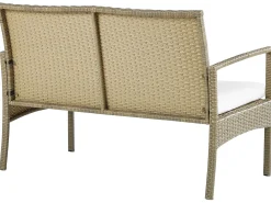 Set divani con tavolino MARSALA Rattan sintetico (PE) Marrone chiaro