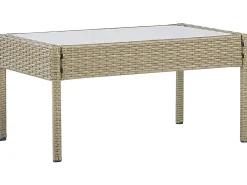 Set divani con tavolino MARSALA Rattan sintetico (PE) Marrone chiaro