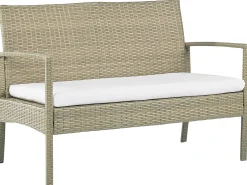 Set divani con tavolino MARSALA Rattan sintetico (PE) Marrone chiaro
