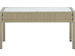 Set divani con tavolino MARSALA Rattan sintetico (PE) Marrone chiaro