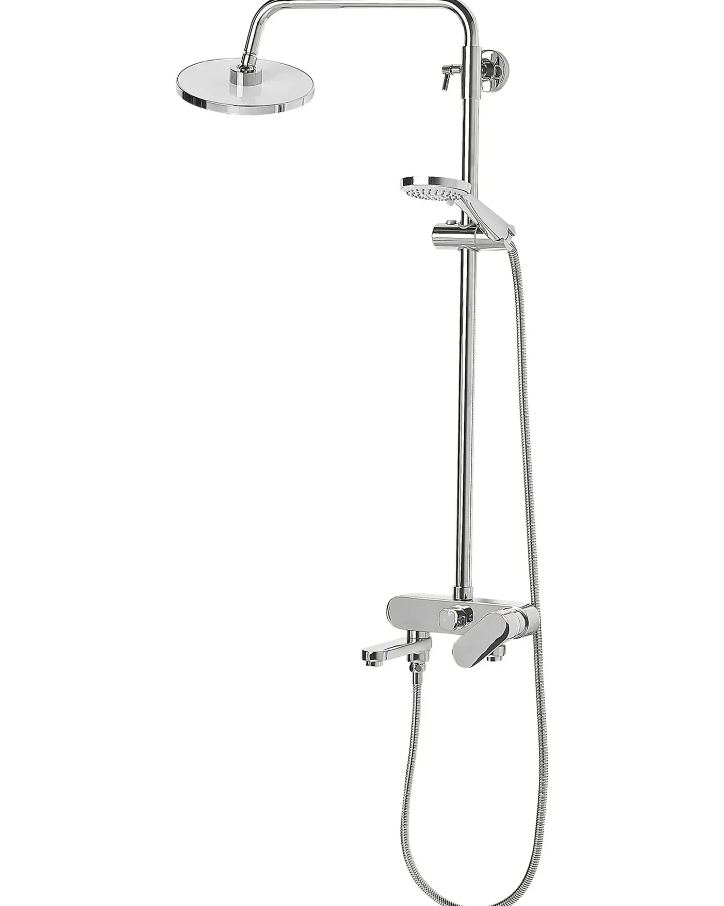 Set doccia con miscelatore e soffione a pioggia GURARA Argento