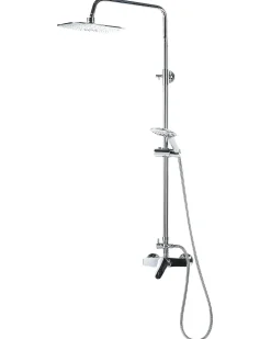 Set doccia con miscelatore e soffione a pioggia HOWICK Argento