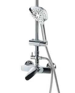 Set doccia con miscelatore e soffione a pioggia HOWICK Argento
