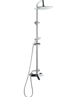 Set doccia con miscelatore e soffione a pioggia HOWICK Argento