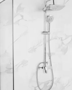 Set doccia con miscelatore e soffione a pioggia HOWICK Argento