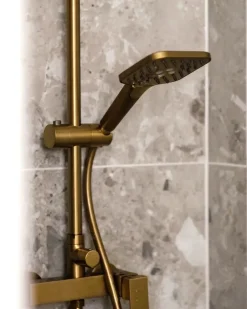 Set doccia con miscelatore e soffione a pioggia COLORADA Oro