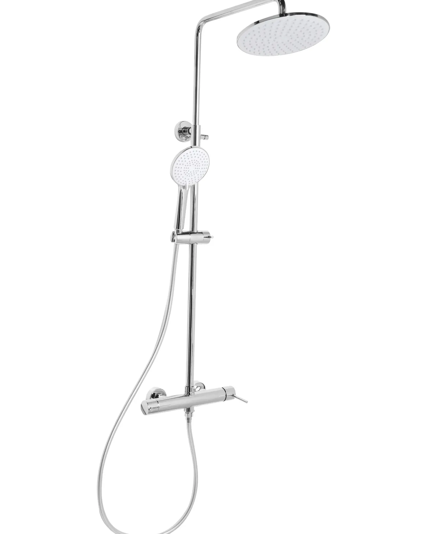 Set doccia con miscelatore e soffione a pioggia PUYEHUE Argento