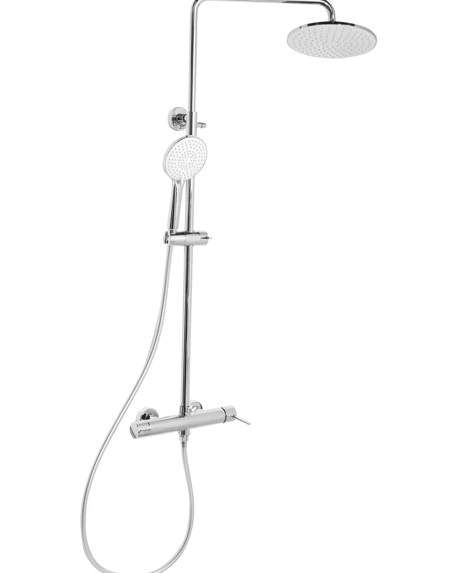 Set doccia con miscelatore e soffione a pioggia PUYEHUE Argento