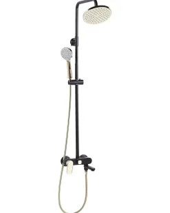 Set doccia con miscelatore e soffione a pioggia GURARA Nero/Oro
