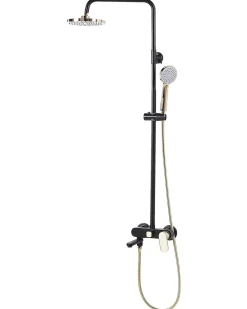 Set doccia con miscelatore e soffione a pioggia GURARA Nero/Oro