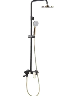 Set doccia con miscelatore e soffione a pioggia GURARA Nero/Oro
