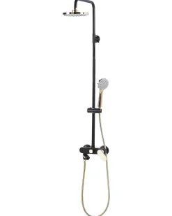 Set doccia con miscelatore e soffione a pioggia GURARA Nero/Oro