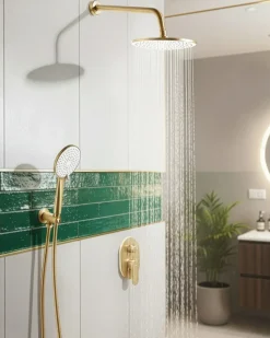 Set doccia da incasso con soffione a pioggia TINGUIRIRICA Oro