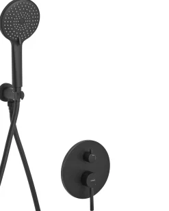Set doccia da incasso con soffione a pioggia PUELO Nero