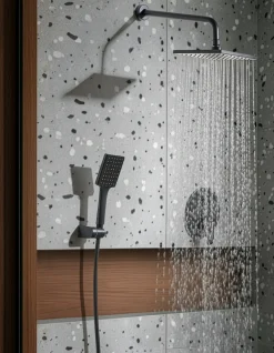 Set doccia da incasso con soffione a pioggia GUARATUBA Nero