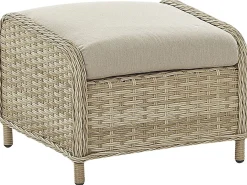 Set salotto da giardino con tavolo e pouf 2 posti PONZA Rattan sintetico (PE) Beige