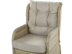 Set salotto da giardino con tavolo e pouf 2 posti PONZA Rattan sintetico (PE) Beige