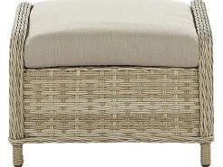 Set salotto da giardino con tavolo e pouf 2 posti PONZA Rattan sintetico (PE) Beige