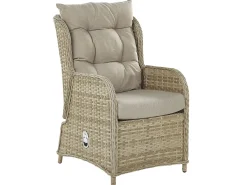 Set salotto da giardino con tavolo e pouf 2 posti PONZA Rattan sintetico (PE) Beige