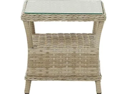 Set salotto da giardino con tavolo e pouf 2 posti PONZA Rattan sintetico (PE) Beige