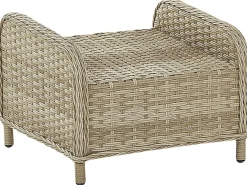 Set salotto da giardino con tavolo e pouf 2 posti PONZA Rattan sintetico (PE) Beige