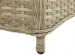 Set salotto da giardino con tavolo e pouf 2 posti PONZA Rattan sintetico (PE) Beige