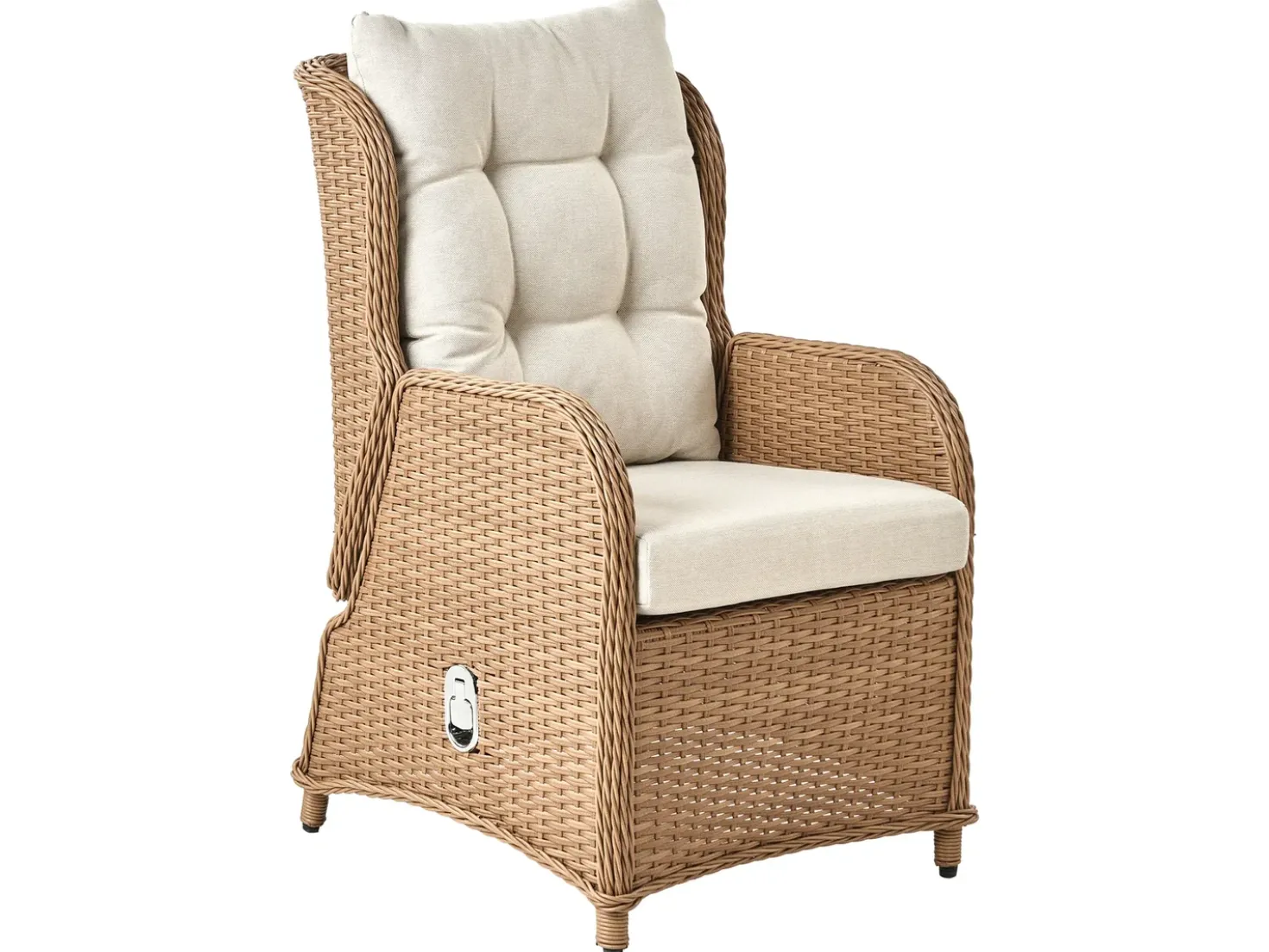 Set salotto da giardino con tavolo e pouf 2 posti PONZA Rattan sintetico (PE) Marrone