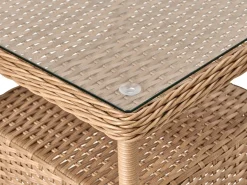 Set salotto da giardino con tavolo e pouf 2 posti PONZA Rattan sintetico (PE) Marrone