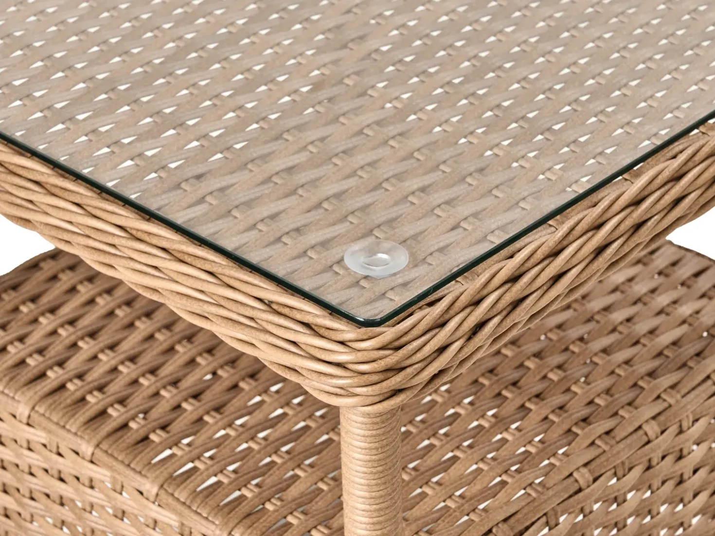 Set salotto da giardino con tavolo e pouf 2 posti PONZA Rattan sintetico (PE) Marrone