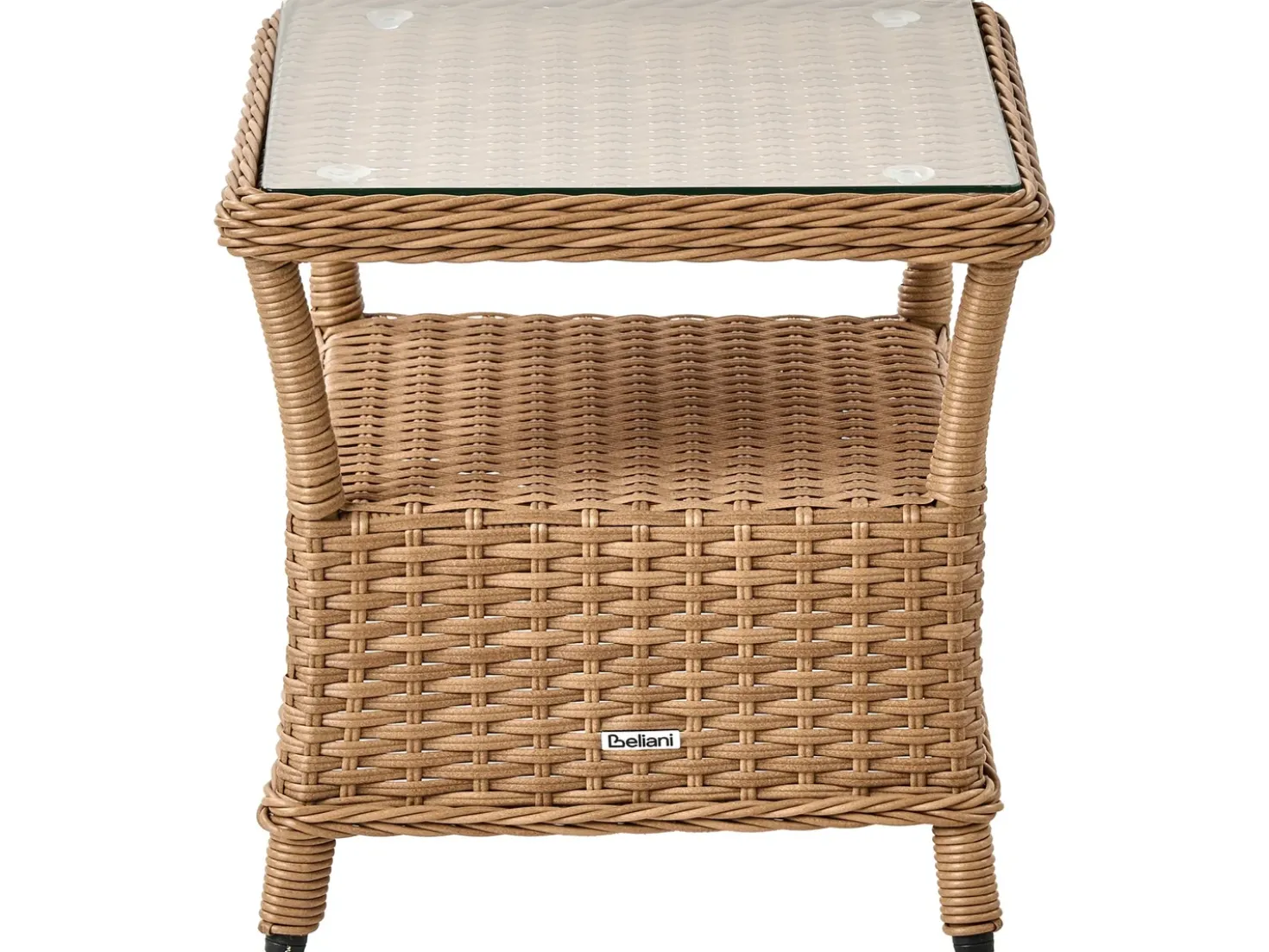 Set salotto da giardino con tavolo e pouf 2 posti PONZA Rattan sintetico (PE) Marrone