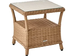 Set salotto da giardino con tavolo e pouf 2 posti PONZA Rattan sintetico (PE) Marrone