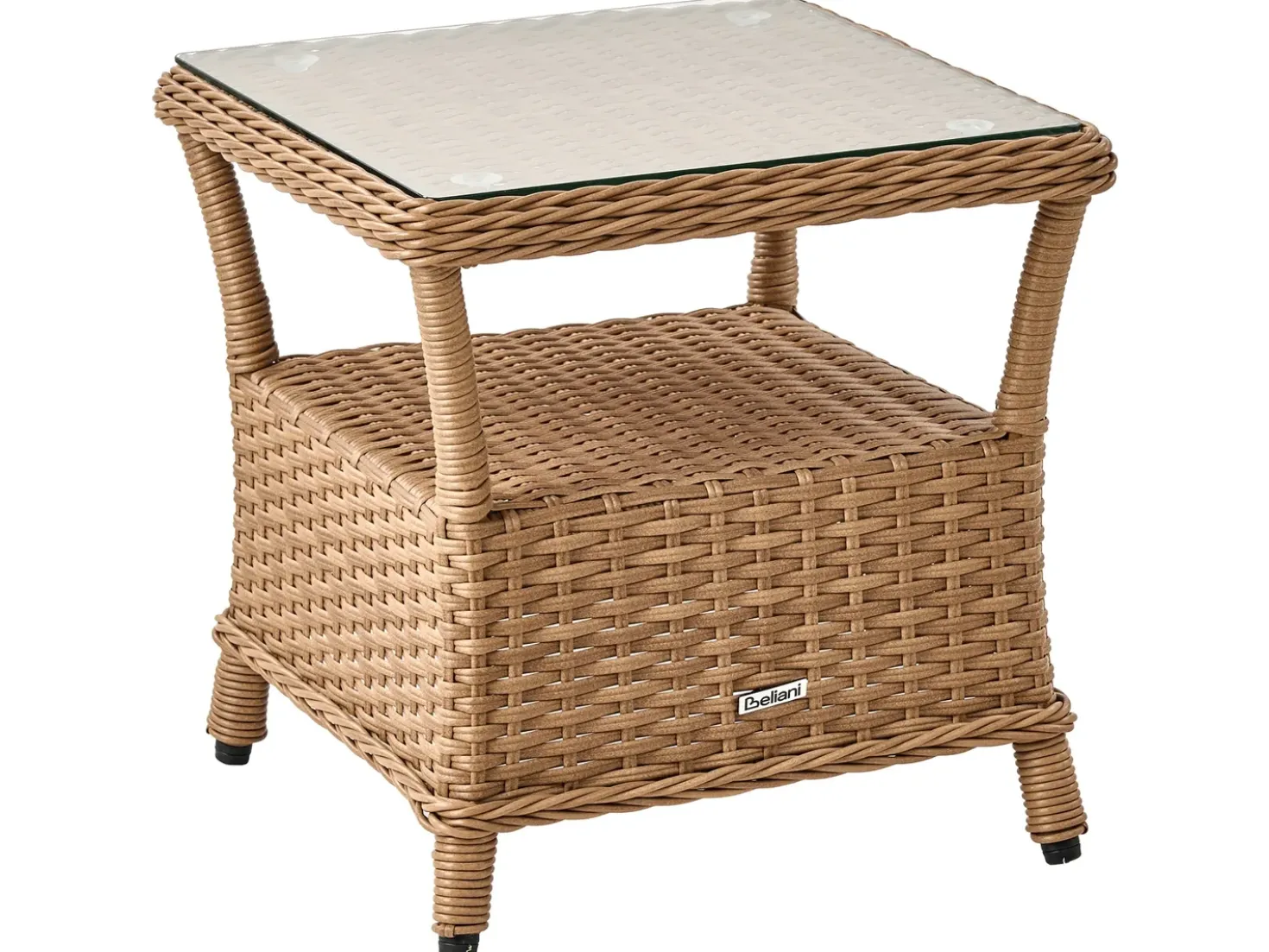 Set salotto da giardino con tavolo e pouf 2 posti PONZA Rattan sintetico (PE) Marrone