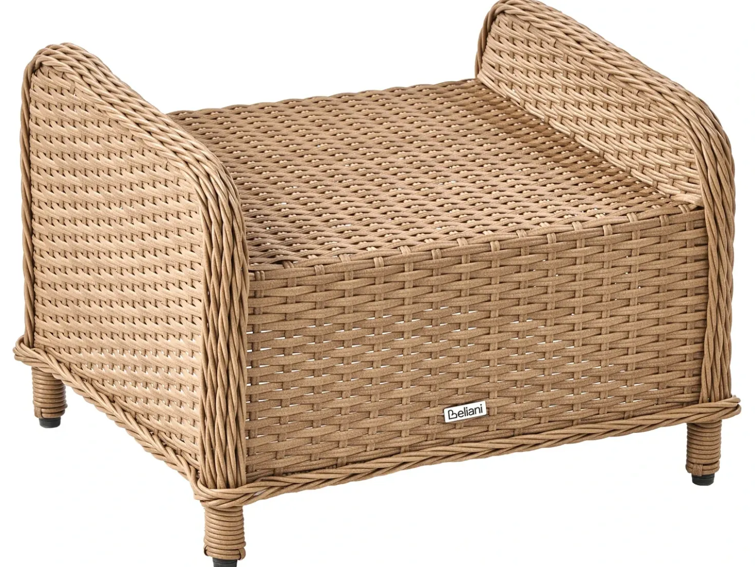 Set salotto da giardino con tavolo e pouf 2 posti PONZA Rattan sintetico (PE) Marrone