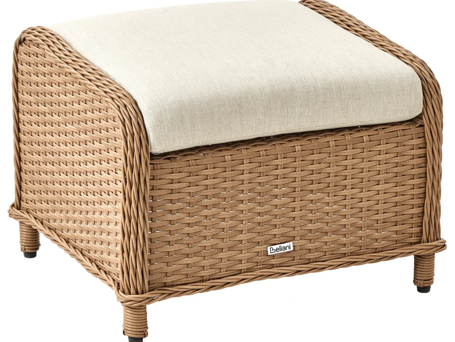 Set salotto da giardino con tavolo e pouf 2 posti PONZA Rattan sintetico (PE) Marrone