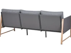 Set salotto da giardino con tavolo e pouf 5 posti NOLA Metallo Grigio
