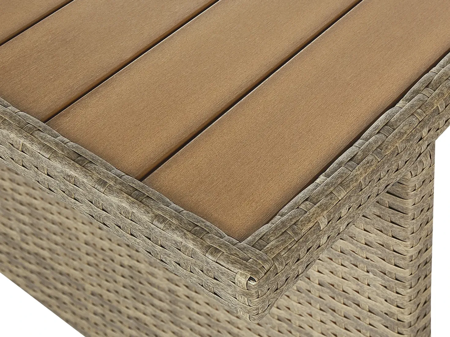 Set salotto da giardino con tavolo e pouf 5 posti FONTI con cuscini Rattan sintetico (PE) Marrone
