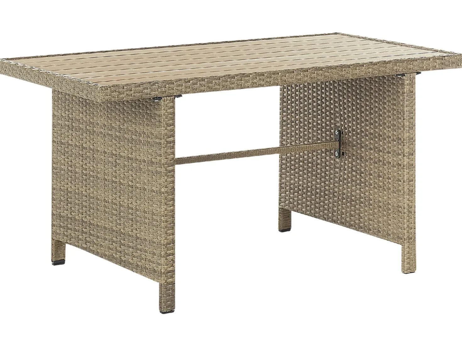 Set salotto da giardino con tavolo e pouf 5 posti FONTI con cuscini Rattan sintetico (PE) Marrone