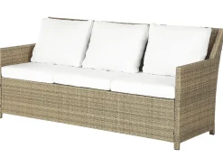 Set salotto da giardino con tavolo e pouf 5 posti FONTI con cuscini Rattan sintetico (PE) Marrone