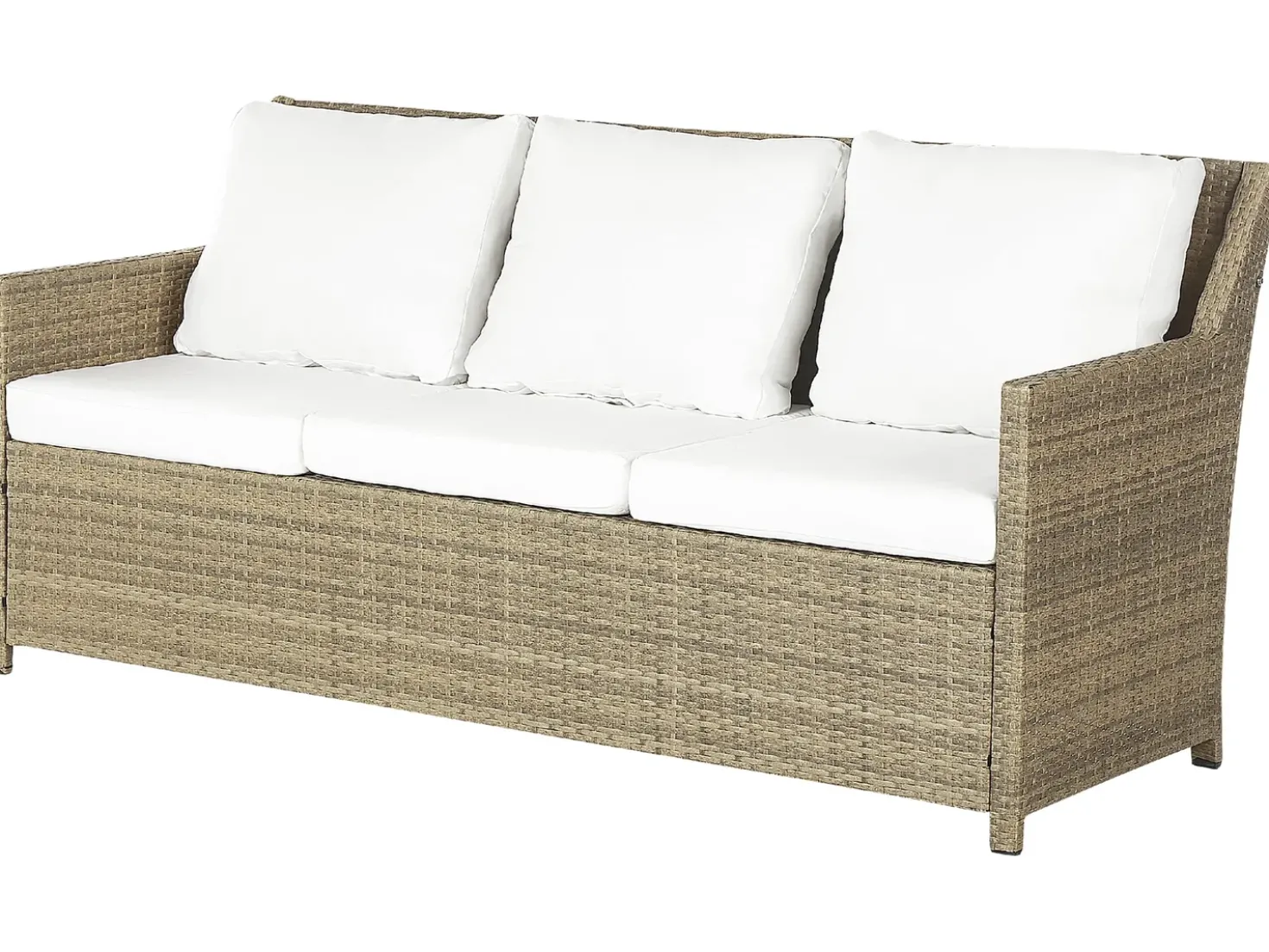 Set salotto da giardino con tavolo e pouf 5 posti FONTI con cuscini Rattan sintetico (PE) Marrone